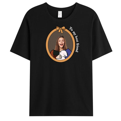 Personalized Classic Portrait T-Shirt – Custom Photo & Outfit Frame Design – Fun Gift for Friends, Art Lovers & Memory Makers