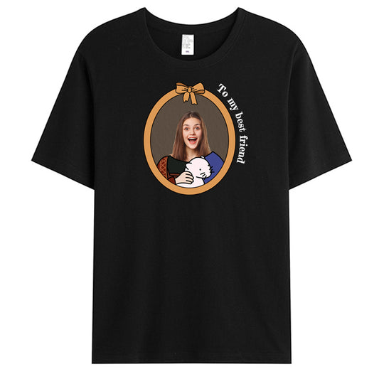 Personalized Classic Portrait T-Shirt – Custom Photo & Outfit Frame Design – Fun Gift for Friends, Art Lovers & Memory Makers