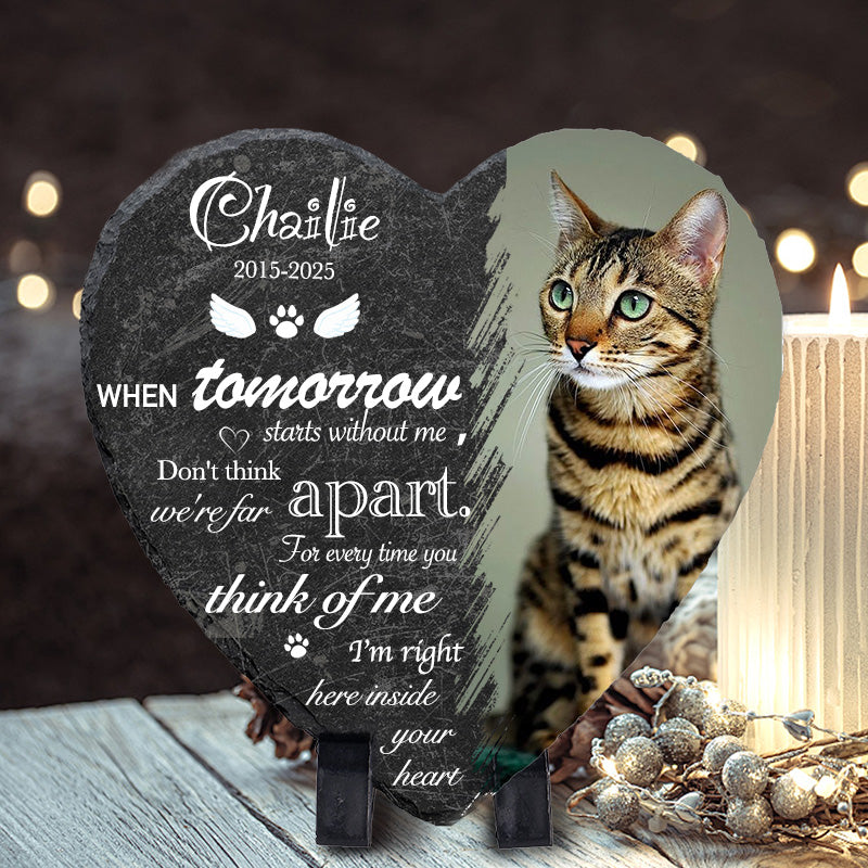 Custom Photo Your Life Was A gift- Pet Memorial Heart-shaped Stone Custom - Sympathy Gift For Pet Owners, Pet Lovers