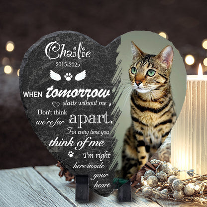 Custom Photo Your Life Was A gift- Pet Memorial Heart-shaped Stone Custom - Sympathy Gift For Pet Owners, Pet Lovers