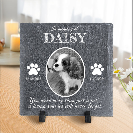Custom Photo You Were More Than Just A Pet- Pet Memorial Square-shaped Stone Custom - Sympathy Gift For Pet Owners, Pet Lovers