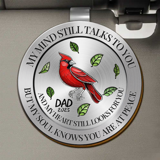 Memorial My Mind Still Talks To You - Personalized Custom Shaped Car Visor Clip