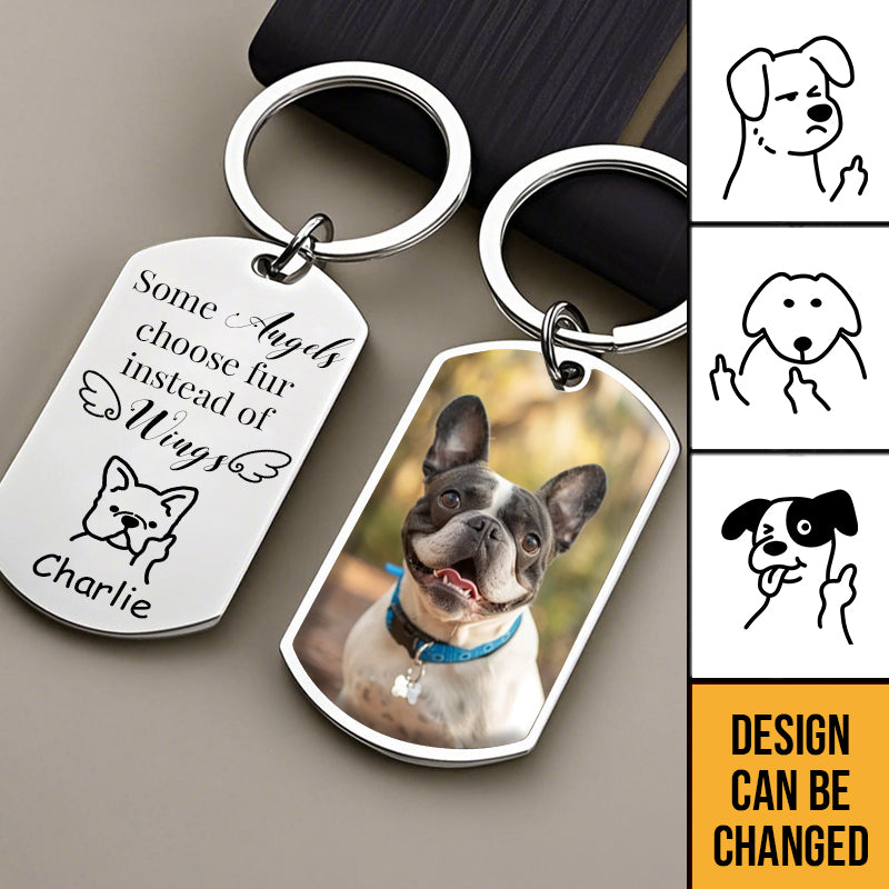 Custom Photo “Forever Flipping” Pet Memorial Keychain – Funny & Personalized Gift for Dog & Cat Lovers