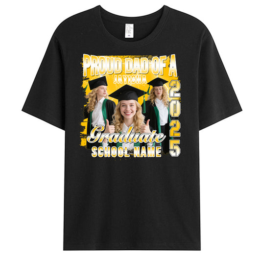 Custom Photo Graduation T-Shirt – Proud Dad, Mom, Sibling Personalized Keepsake for Graduates & Families