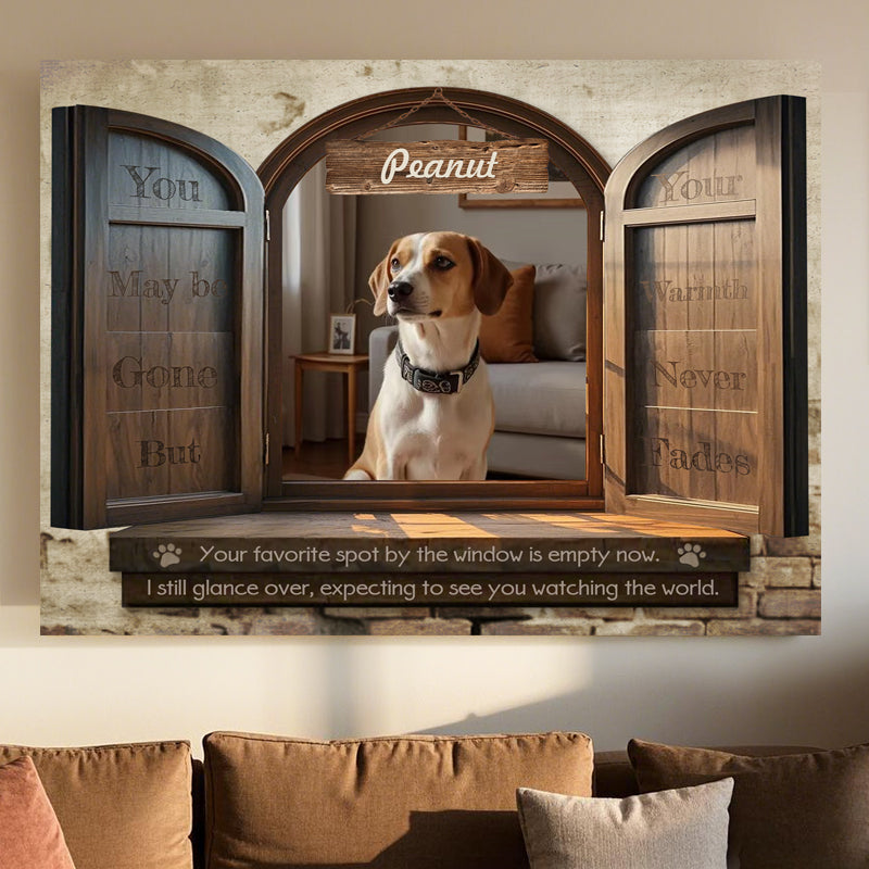 Custom Photo Your Favorite Spot By The Window Is Empty Now - Pets Personalized Custom Horizontal Canvas - Sympathy Gift For Pet Owners, Pet Lovers