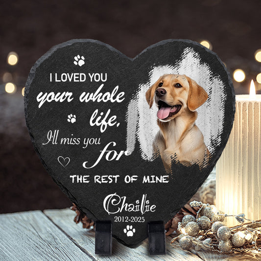 Custom Photo I Loved You Your Whole Life - Pet Memorial Heart-shaped Stone Custom - Sympathy Gift For Pet Owners, Pet Lovers