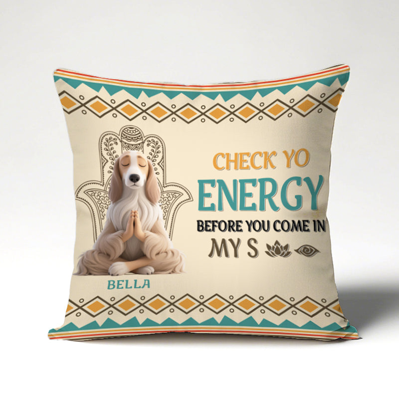 Personalized Pet Pillow with 3D Cat and Dog Yoga Figures and Custom Name – Unique Gift for Pet and Yoga Lovers