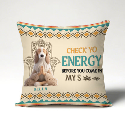 Personalized Pet Pillow with 3D Cat and Dog Yoga Figures and Custom Name – Unique Gift for Pet and Yoga Lovers