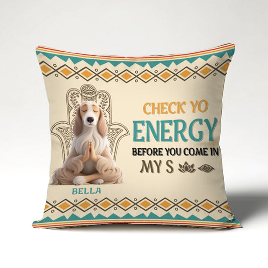 Personalized Pet Pillow with 3D Cat and Dog Yoga Figures and Custom Name – Unique Gift for Pet and Yoga Lovers