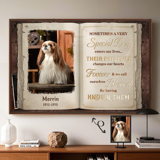 Custom Photo Sometimes A Very Special Dog Enters Our Lives- Pets Personalized Custom Horizontal Poster/Canvas - Sympathy Gift For Pet Owners, Pet Lovers