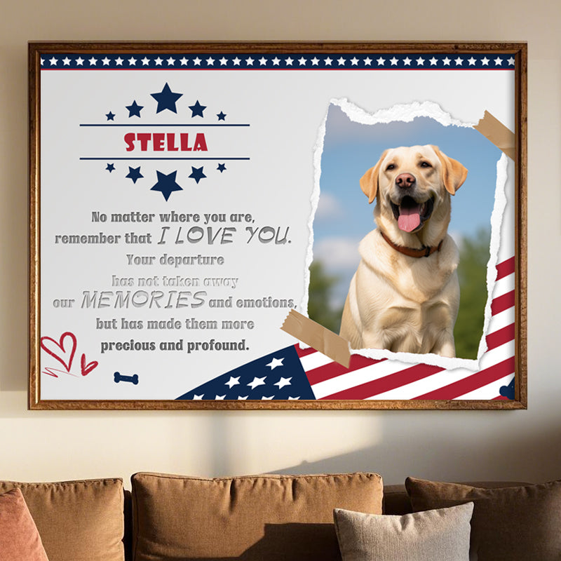 Custom Photo Remember That I love You- Pets Personalized Custom Horizontal Poster/Canvas - Sympathy Gift For Pet Owners, Pet Lovers