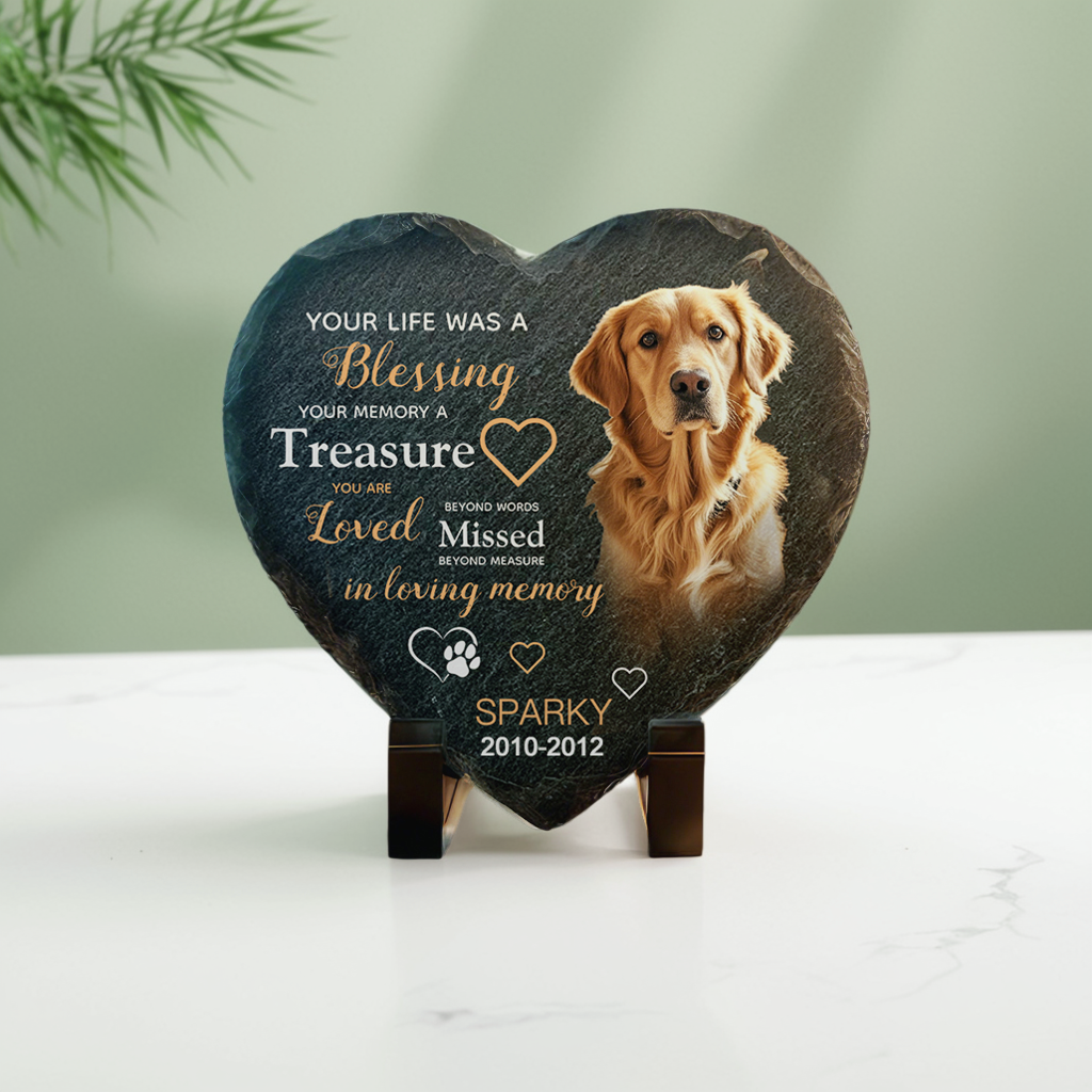 Pet Memorial Heart-shaped Stone Custom