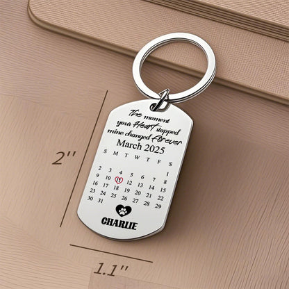 Custom Photo The moment your heart stopped-Memorial Personalized Custom Keychain - Sympathy Gift For Pet Owners, Pet Lovers