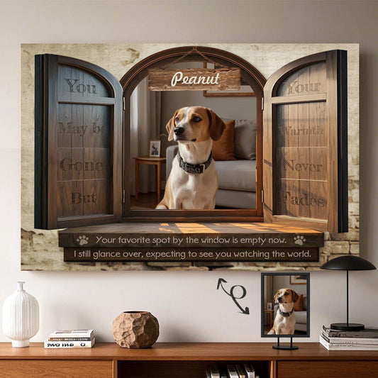 Custom Photo Your Favorite Spot By The Window Is Empty Now - Pets Personalized Custom Horizontal Canvas - Sympathy Gift For Pet Owners, Pet Lovers