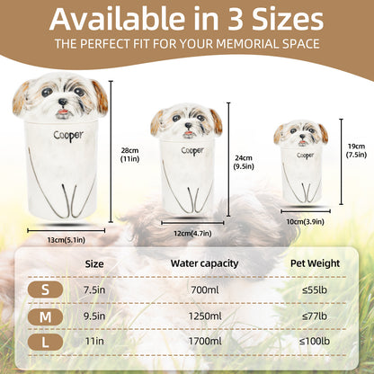 Custom Personalized Hand-Painted Ceramic Pet Urn - A Loving Tribute to Your Cherished Companion-Sympathy Gift For Pet Owners, Pet Lovers