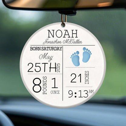 Custom Welcome to the World – Ceramic Round Ornament – Personalized Baby Birth Keepsake Gift