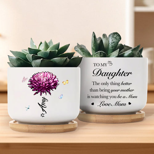Custom A Heartfelt Gift That Grows with Love - Personalized Ceramic Plant Pot - Mother's Day, House Warming Gift For Mom, Daughter
