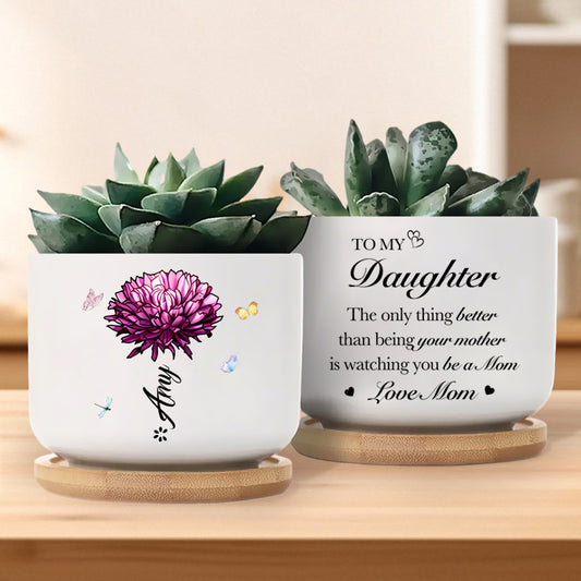 Custom A Heartfelt Gift That Grows with Love - Personalized Ceramic Plant Pot - Mother's Day, House Warming Gift For Mom, Daughter