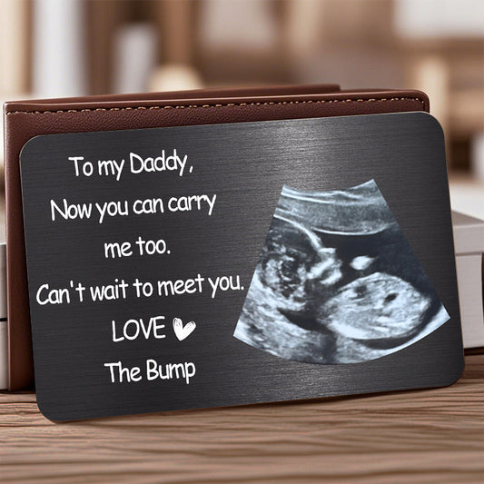 Now You Can Carry Me Too – Personalized Ultrasound Wallet Card – Gift for Expecting Dads