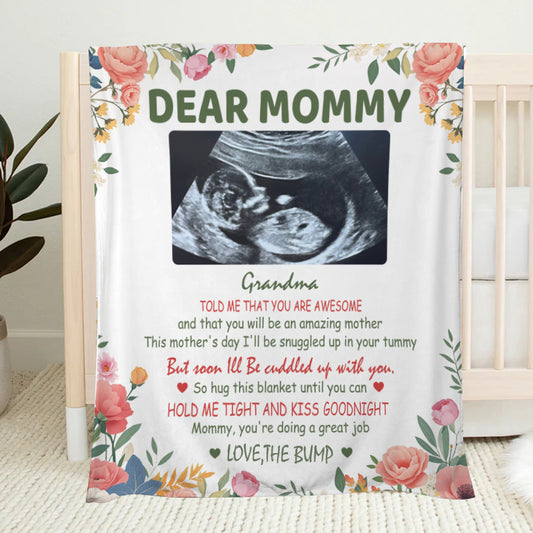 Custom Baby Blanket – Soon I’ll Be Cuddled Up With You with Photo, Gift for Baby Shower or New Mom