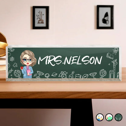 Custom Teacher Desk Name Plate – Personalized Acrylic Name Sign for Back to School, New Job Gifts& Teacher Appreciation