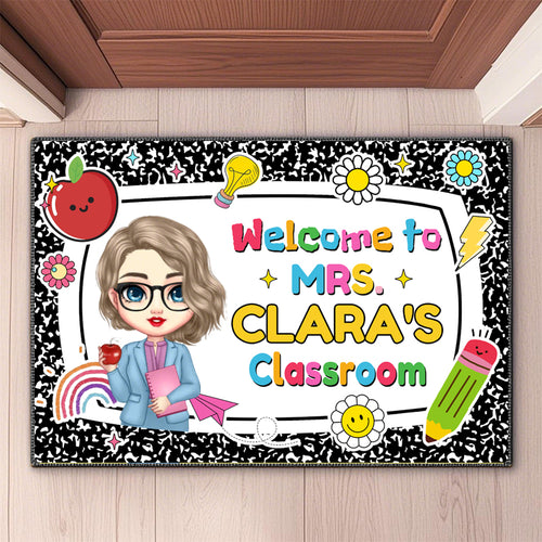 Custom Teacher Name Doormat – Personalized Classroom Welcome Mat, Back to School Gift for Teachers