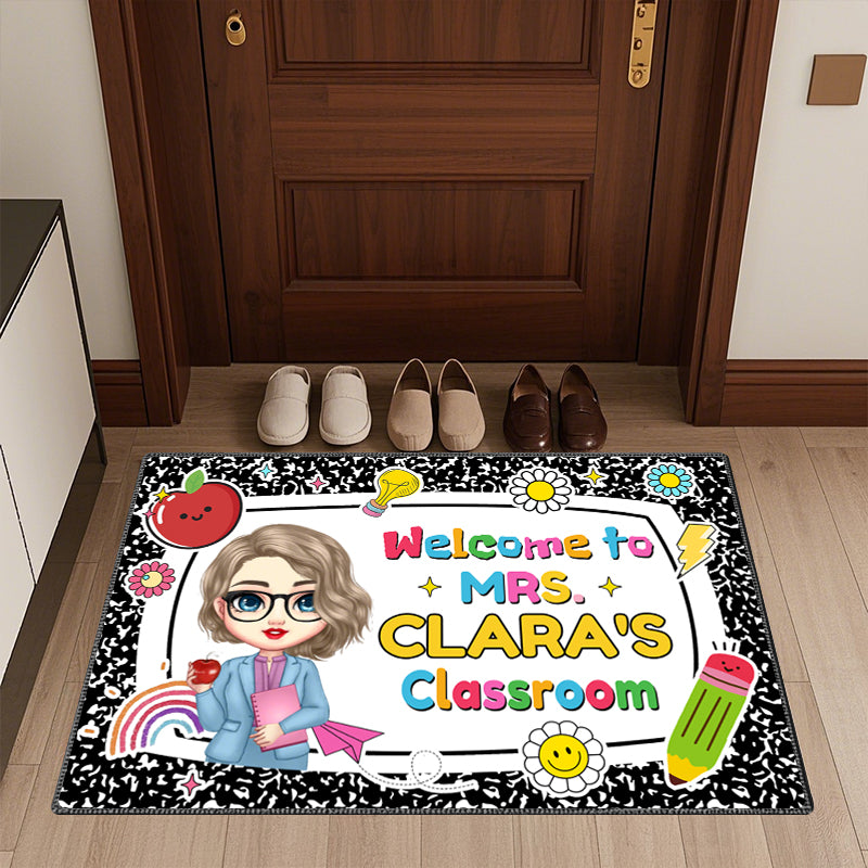 Custom Teacher Name Doormat – Personalized Classroom Welcome Mat, Back to School Gift for Teachers