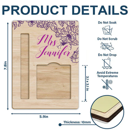 Personalized Sticky Note Holder Set – Includes Custom Name Notes & Matching Pen – Ideal Gift for Teachers