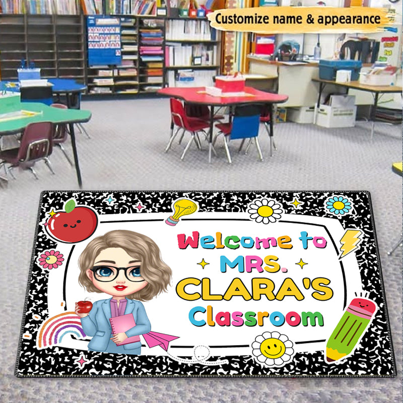 Custom Teacher Name Doormat – Personalized Classroom Welcome Mat, Back to School Gift for Teachers