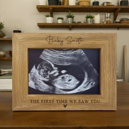 Custom Baby Ultrasound Frame with Printed Photo – Personalized Name & Quote – Gift for Expecting Parents or Baby Shower