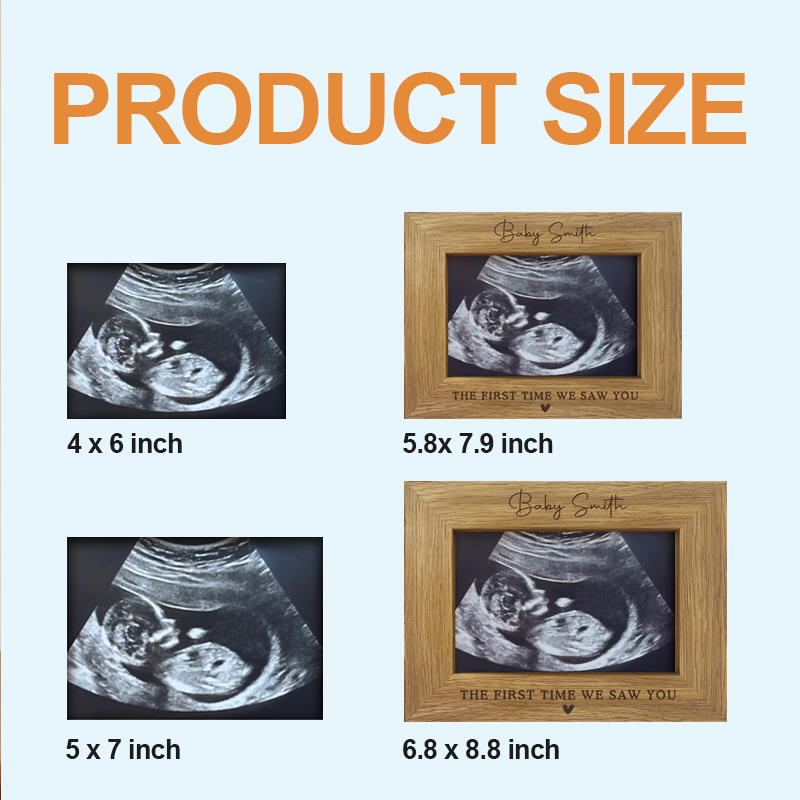 Custom Baby Ultrasound Frame with Printed Photo – Personalized Name & Quote – Gift for Expecting Parents or Baby Shower