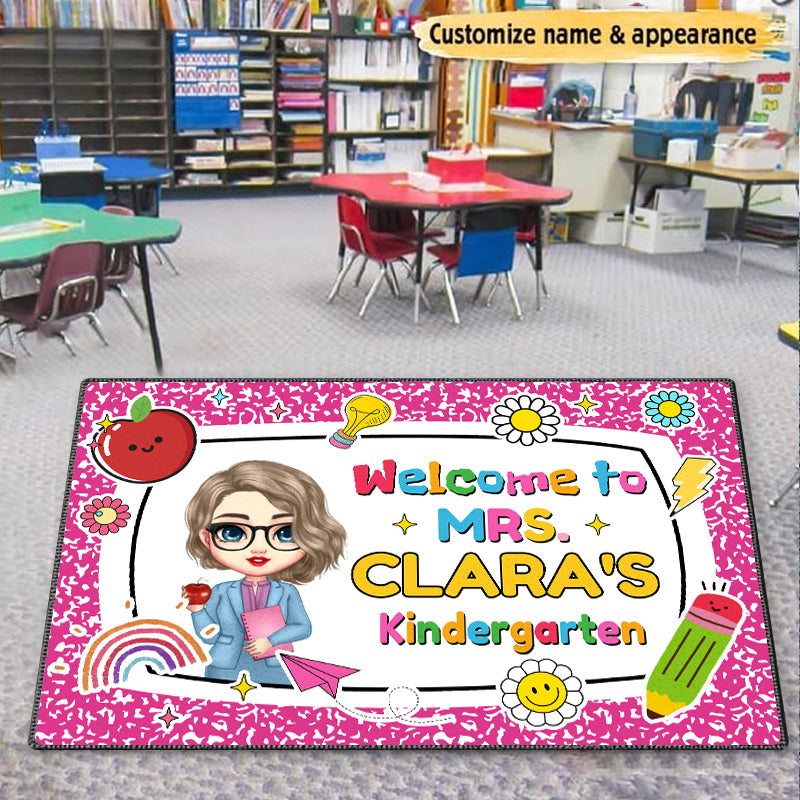 Custom Teacher Name Doormat – Personalized Classroom Welcome Mat, Back to School Gift for Teachers