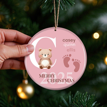 Personalized Baby’s First Christmas Ornament – Custom Photo & Animal Design – Keepsake Gift for Babies and Families
