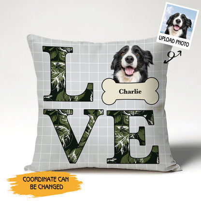 Love Dog – Personalized Clipart or Photo Pillow, Gift for Pet Lovers & Dog Lovers