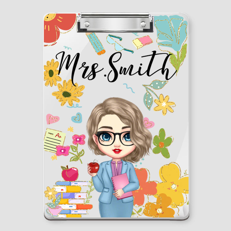 Custom Teacher Clipboard – Personalized Acrylic Clipboard with Name, Gift for Teachers and Classroom Use
