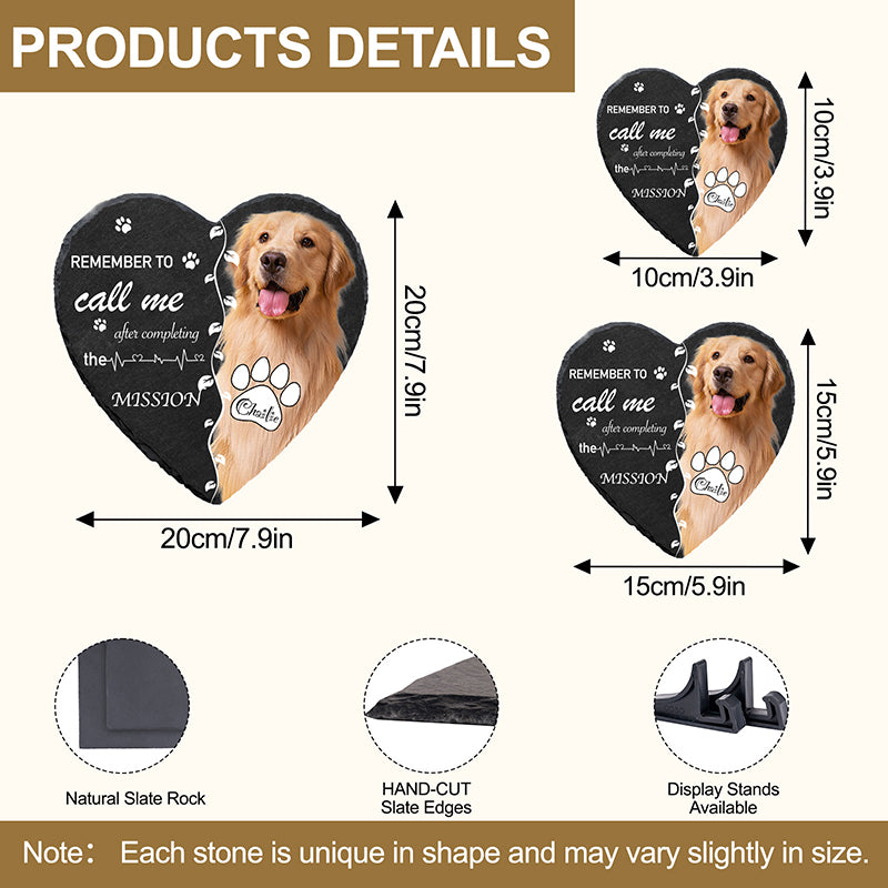 Custom Photo Thank You for Accompanying me! Pet Memorial Heart-shaped Stone Custom pet loss - Sympathy Gift For Pet Owners, Pet Lovers