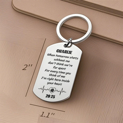 Custom Photo When Tomorrow Starts Without Me--Memorial Personalized Custom Keychain - Sympathy Gift For Pet Owners, Pet Lovers