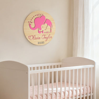 Custom Baby Name Plaque – Personalized Name and Birth Date Hanging Sign - Gift for the Nursery or Baby Shower