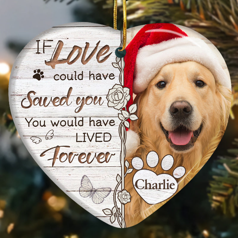 Custom Photo Those We Love Don't Go Away  -Ceramic Heart Shaped-Sympathy Gift For Pet Owners, Pet Lovers