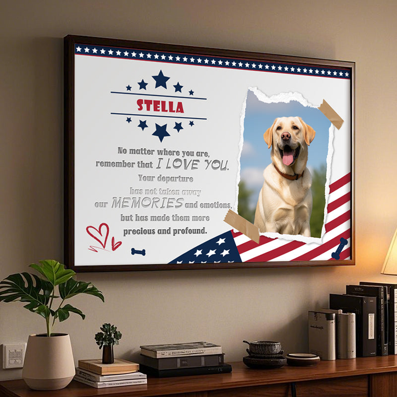 Custom Photo Remember That I love You- Pets Personalized Custom Horizontal Poster/Canvas - Sympathy Gift For Pet Owners, Pet Lovers
