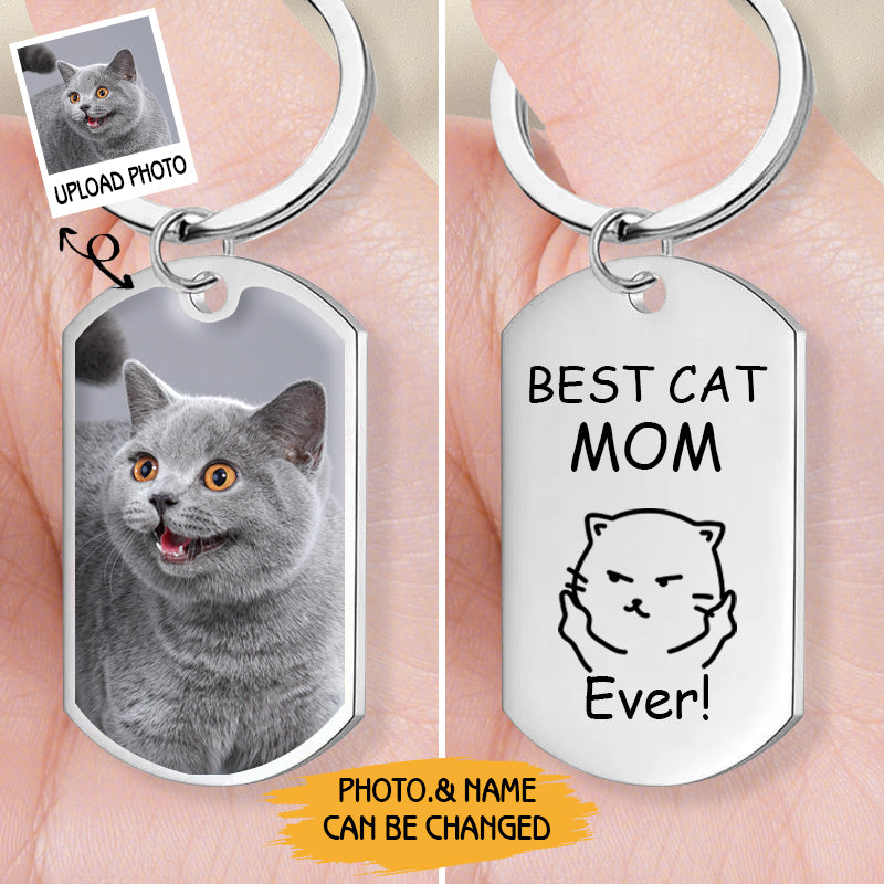 Custom Photo Best Dog/Cat Parents – Funny Personalized Pet Keychain – Gift for Dog & Cat Lovers