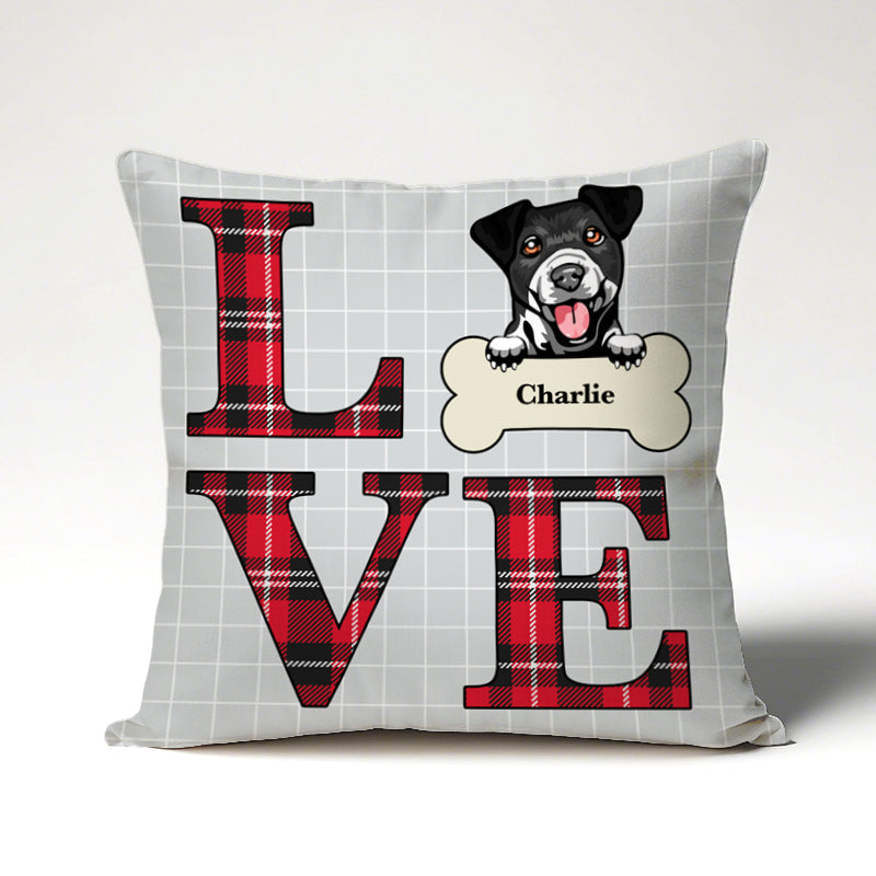Love Dog – Personalized Clipart or Photo Pillow, Gift for Pet Lovers & Dog Lovers