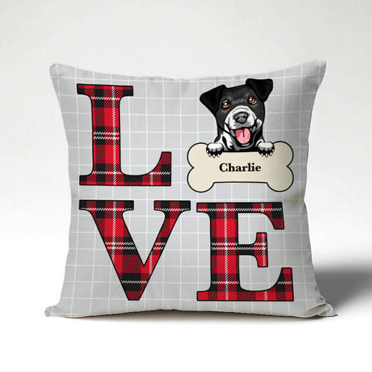 Love Dog – Personalized Clipart or Photo Pillow, Gift for Pet Lovers & Dog Lovers
