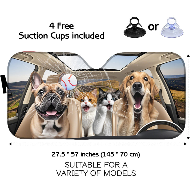 Custom Photo Best Friends Are Ones With Paws - Pet Personalized Custom Auto Windshield Sunshade, Car Window Protector - Gift For Pet Owners, Pet Lovers