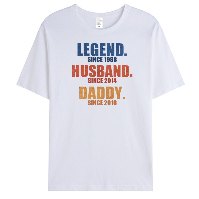 Legend Husband Daddy Grandpa - Family Personalized Custom Unisex T-shirt - Gift For Dad, Grandpa