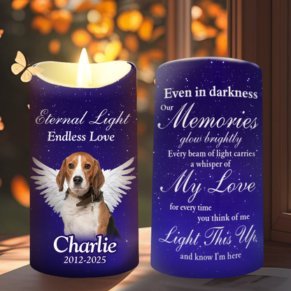 Custom Photo Eternal Light Endless Love-Memorial Personalized Custom LED Candle - Sympathy Gift For Pet Owners, Pet Lovers