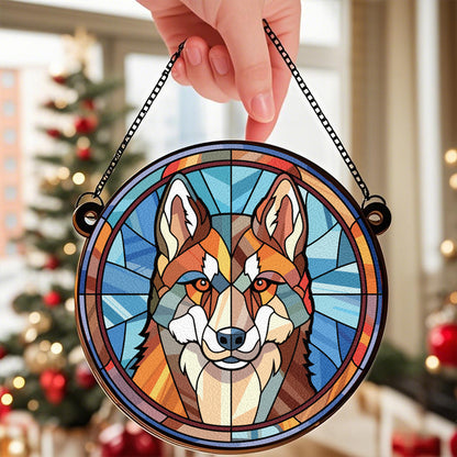 Custom Always by My Side - Memorial Personalized Custom Stained Glass Window Hanging Suncatcher - Sympathy Gift For Pet Owners, Pet Lovers