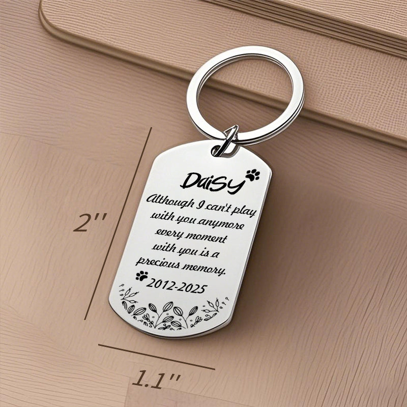Custom Photo Although I Can't Play With You-Memorial Personalized Custom Keychain - Sympathy Gift For Pet Owners, Pet Lovers