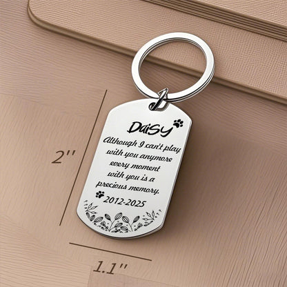 Custom Photo Although I Can't Play With You-Memorial Personalized Custom Keychain - Sympathy Gift For Pet Owners, Pet Lovers
