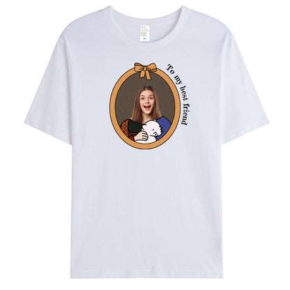 Personalized Classic Portrait T-Shirt – Custom Photo & Outfit Frame Design – Fun Gift for Friends, Art Lovers & Memory Makers